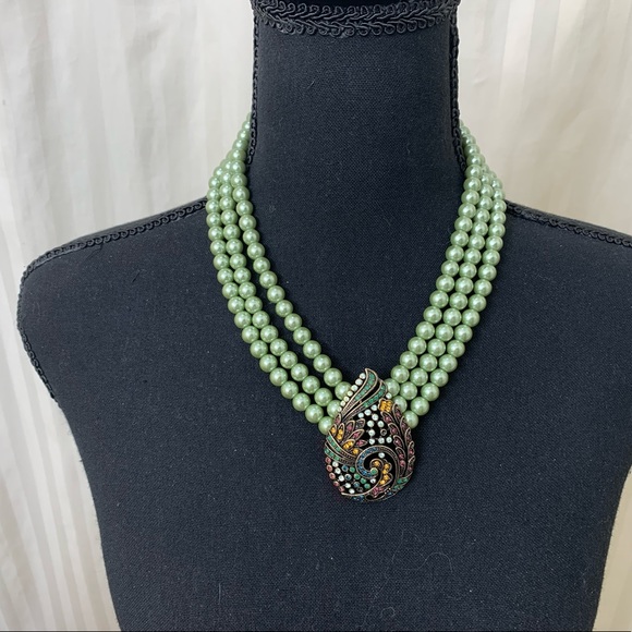 Heidi Daus TEARED TAPESTRY 3 Strand NECKLACE Paisley - Picture 4 of 10